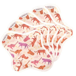 5 serviettes hygiéniques lavables,  SMALL, en coton bio, coffret